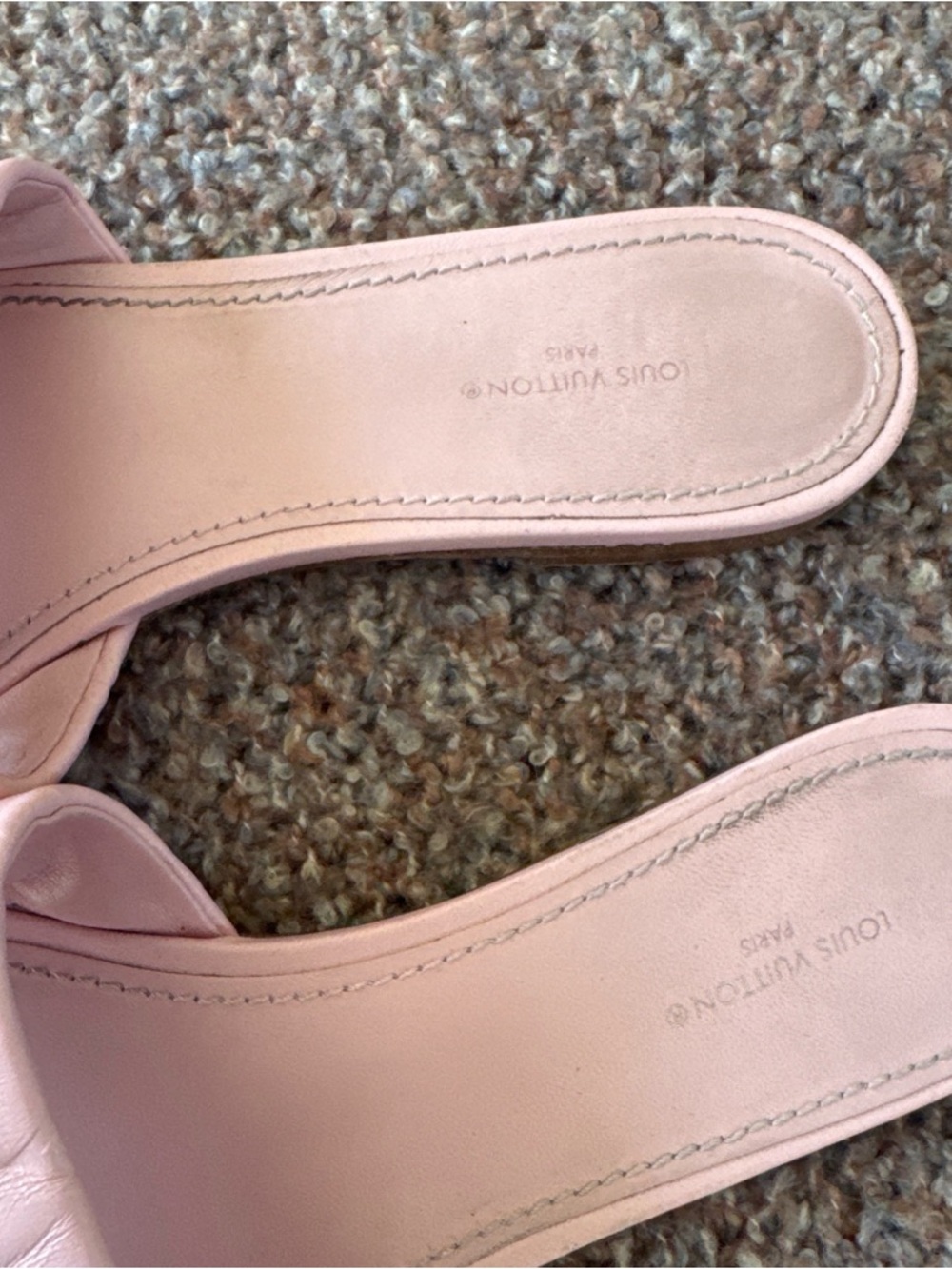 Louis Vuitton Blush Pink Monogram Leather Slide Sandals - Picture 4 of 4
